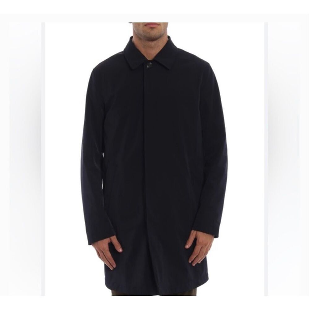LAUREN RALPH LAUREN Jake black Hidden Button Wool Blend Overcoat jacket size 46L